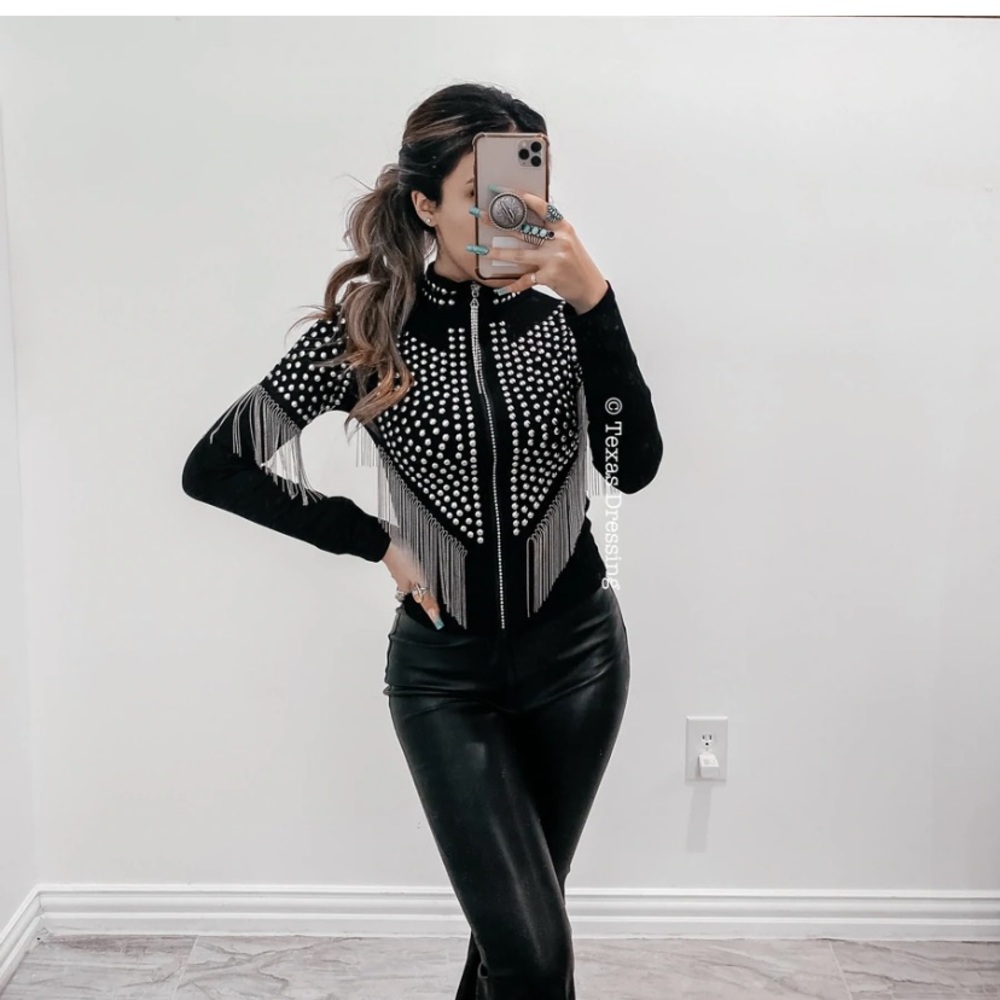 Studded Fringe Jacket